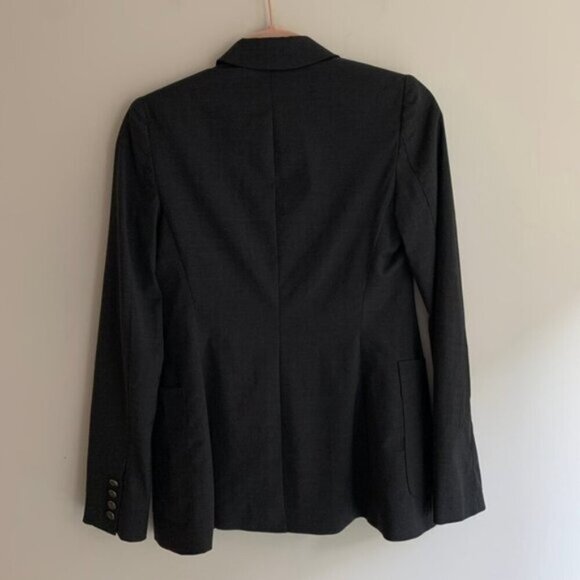 Aritzia Talula Exeter Boyfriend Blazer Wool Long Sleeve Button Front Grey size 2 - Picture 8 of 12